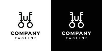 Letter U Key Logo, suitable for business related to Key with U initial. vector