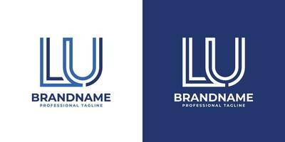letra lu línea monograma logo, adecuado para negocio con lu o ul iniciales. vector