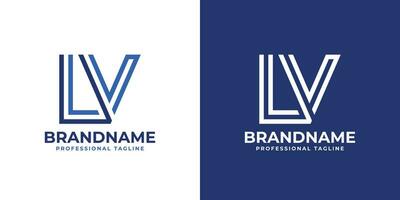 Letter LV Line Monogram Logo, suitable for business with LV or VL initials. vector