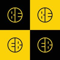 Simple BE and EB Letter Circle Logo Set, suitable for business with BE or EB initial. vector