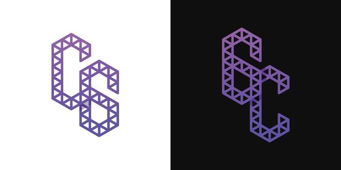 Letters CG and CG Polygon Logo Set, suitable for business related to polygon with CG and GC initials. vector