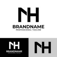 Letter NH Monogram Logo, suitable for any business with NH or HN initials. vector