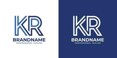 Letter KR Line Monogram Logo, suitable for business with KR or RK initials. vector