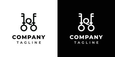 Letter Q Key Logo, suitable for business related to Key with Q initial. vector