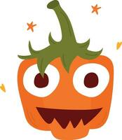 Cute character pumpkin in vector. Single isolated on white. vector