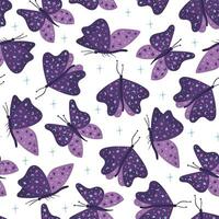 Mystical cosmic seamlees pattern wih butterflys and stars. Vector