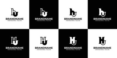 Letter HU Monogram Logo Set, suitable for business with HU or UH initials. vector