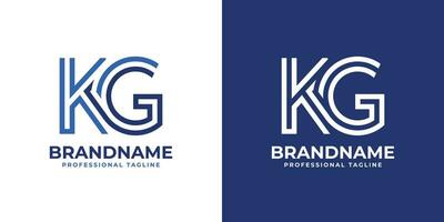 Letter KG Line Monogram Logo, suitable for business with KG or GK initials. vector