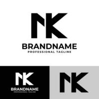 letra nk monograma logo, adecuado para ninguna negocio con nk o kn iniciales. vector