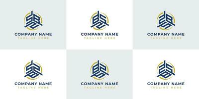 Letter SBZ, SZB, BZS, BSZ, ZSB, ZBS Hexagonal Technology Logo Set. Suitable for any business. vector