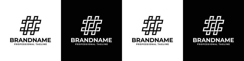 Letter RS and SR Hashtag Logo set, suitable for any business with RS or SR initials. vector