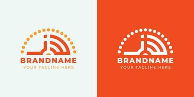 Letter JW and WJ or JE and EJ Sunrise  Logo Set, suitable for any business with JW, WJ, JE, EJ initials. vector