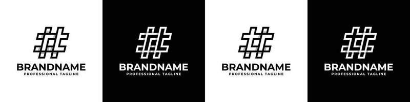 Letter RT and TR Hashtag Logo set, suitable for any business with TR or RT initials. vector