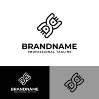 Letter AC or DC Plug Logo, suitable for any business related to Plug with AC or DC initial. vector