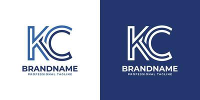 Letter KC Line Monogram Logo, suitable for business with KC or CK initials. vector