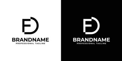 Letter FD Monogram Logo Bundle, sutable for business with FD or DF intials. vector