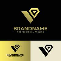 Letter V Diamond Logo, suitable for any business related to Diamond with V initial. vector