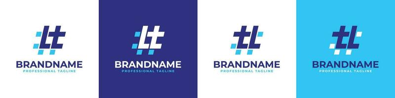 Letter LT and TL Hashtag Logo set, suitable for any business with TL or LT initials. vector