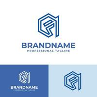 Letter AF Arrow Hexagonal Logo, suitable for any business related to Hexagonal with AF or FA initial. vector