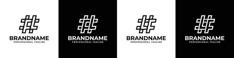 Letter FL and LF Hashtag Logo set, suitable for any business with LF or FL initials. vector