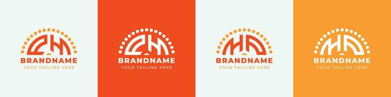 Letter HP and PH Sunrise  Logo Set, suitable for any business with HP or PH initials. vector