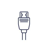 HDMI cable icon, line vector