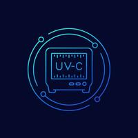 UV-C disinfector, sterilizer icon, linear design vector