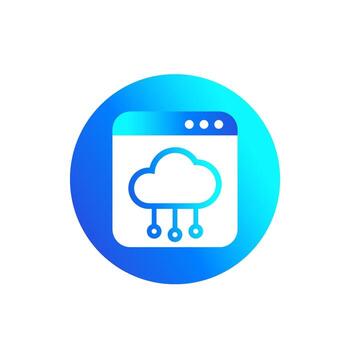 nube informática Servicio icono para web vector
