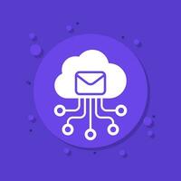email automation, SaaS icon with a cloud vector