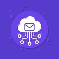 correo electrónico automatización, saas icono con un nube vector