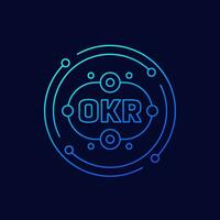 OKR icon, Objectives and key results, linear design vector