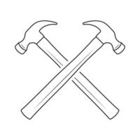 Hammer Outline Vector, Hammer Icon, Hammer illustration, Carpenter Vector, Mechanic silhouette, Mechanic Tools, Carpenter tools, Worker elements, Labor equipment, Labor Day, Worker day vector