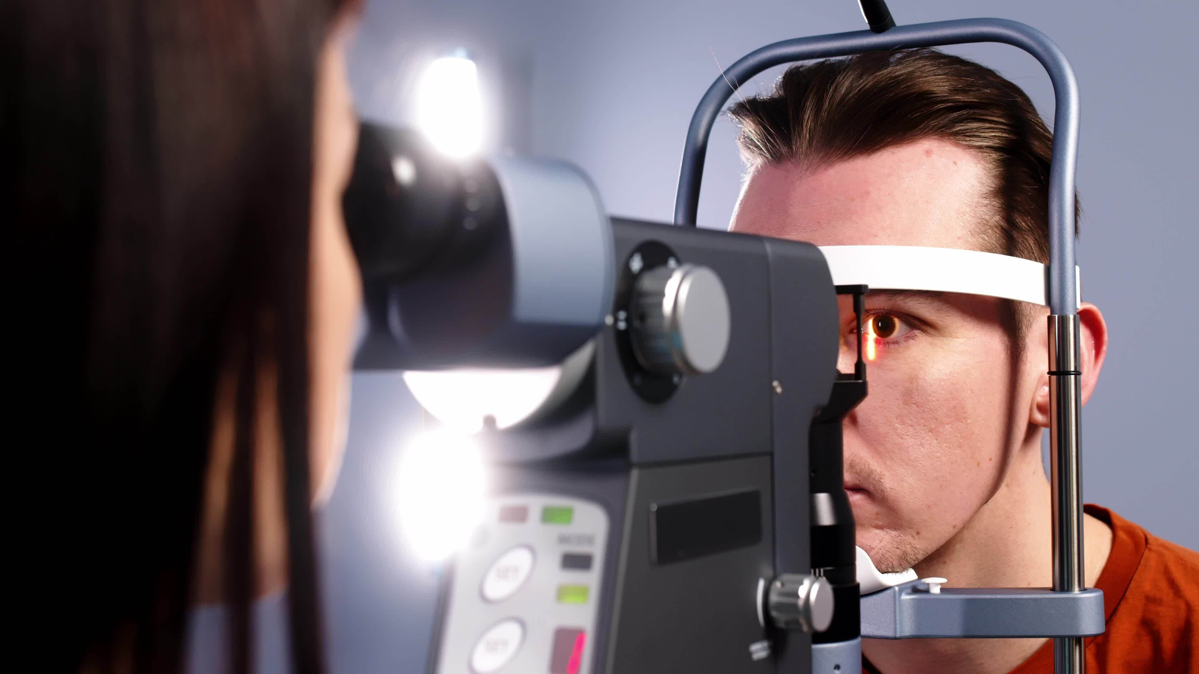 A retinal exam was performed on a man using an optical coherence