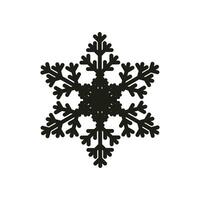 Black Snowflake shape on isolated background. Snow icon silhouette. Vector illustration for background and decoration