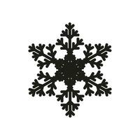 Black Snowflake shape on isolated background. Snow icon silhouette. Vector illustration for background and decoration