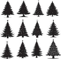 Christmas tree vector silhouette 4