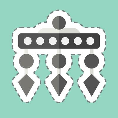 Sticker line cut Mobile. related to Vintage Decoration symbol. simple design editable. simple illustration
