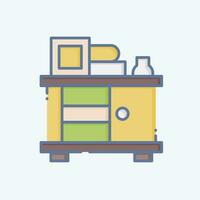 Icon Curtain Drawer. related to Vintage Decoration symbol. doodle style. simple design editable. simple illustration vector