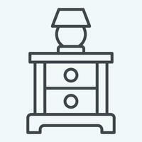 Icon Drawer Cabinet. related to Vintage Decoration symbol. line style. simple design editable. simple illustration vector
