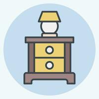 Icon Drawer Cabinet. related to Vintage Decoration symbol. color mate style. simple design editable. simple illustration vector
