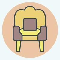 Icon Sofa. related to Vintage Decoration symbol. color mate style. simple design editable. simple illustration vector