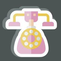 pegatina teléfono. relacionado a Clásico decoración símbolo. sencillo diseño editable. sencillo ilustración vector
