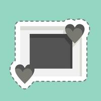 Sticker line cut Picture Frame. related to Vintage Decoration symbol. simple design editable. simple illustration vector