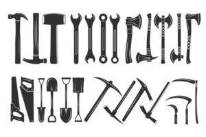 Spanner Vector Bundle, Spanner silhouette Bundle, Hammer Bundle,  Axe, Pick Axe, Saw illustration Bundle, Shovel, sickle Mechanic Tools, Worker elements, Labor equipment, Spanner line art