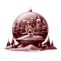 AI generated christmas ball with a city in the middle, png Duotone