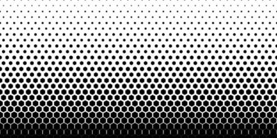 negro blanco hexagonal trama de semitonos modelo vector