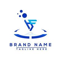 Letter HF blue Professional logo for all kinds of business vector