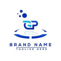 Letter GP blue Professional logo for all kinds of business vector