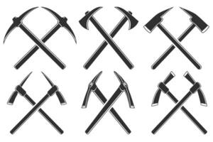 Cross Pick Axe Silhouette Bundle, Pick Axe Vector Bundle,  Worker elements, Labor equipment, Garden tool, Agriculture tool Bundle, Forest adventure