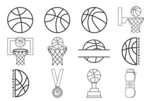 baloncesto línea arte, baloncesto vector, baloncesto ilustración, Deportes vector, Deportes línea arte, pasatiempo línea Arte vector